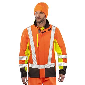 Result Genuine Mens 3 Tone 3 Layer Printable Safety Soft Shell Jacket