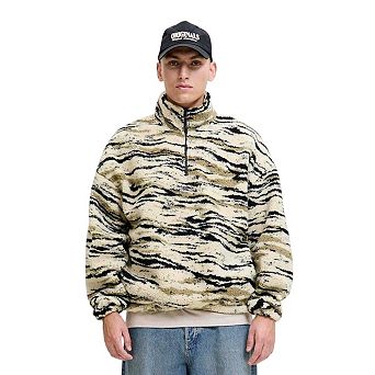 Jack And Jones Mens Teddy Fleece Half Zip Sweatshirt