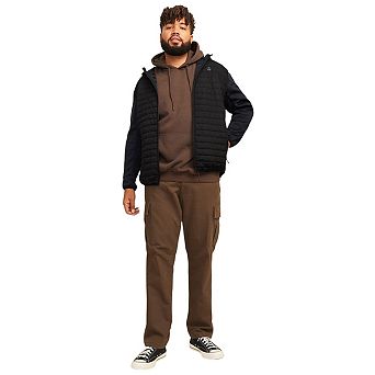 Jack And Jones Mens Quilted Plus Long-Sleeved Hybrid Jacket