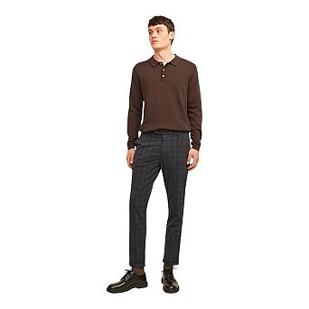Jack And Jones Mens Marco Plaid Slim Chinos