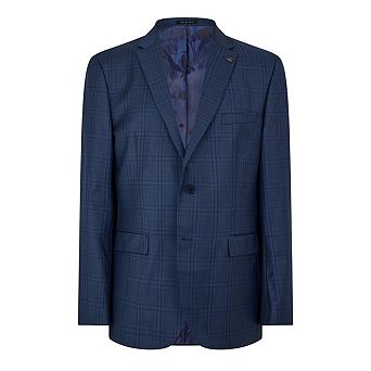 Ted Baker Mens Plaid Notch Neck Suit Jacket