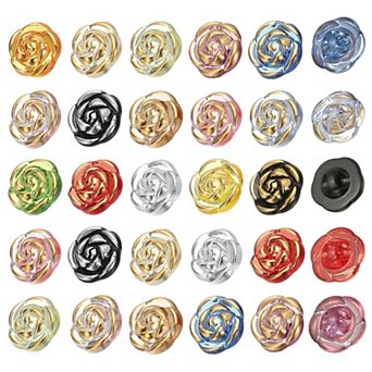 30 pc Rose Flower Buttons, Acrylic Cute Buttons for DIY Clothes Decorative Sewing Accessories
