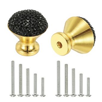 Drawer Knobs, Bling Diamond Decoration Cabinet Knob Round Rhinestones Pull Handle with Screws