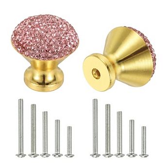 Drawer Knobs, Bling Diamond Decoration Cabinet Knob Round Rhinestones Pull Handle with Screws
