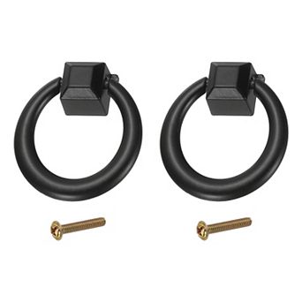 Drawer Ring Pull Handles, Hole Ring Cabinet Knobs with Screws for Cupboard Dresser Closet Door