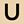 Gold Tone Letter U