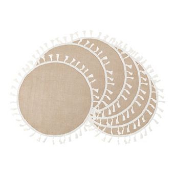 Farmhouse Placemats Set of 6 Round Mat for Table Decor Indoor Table Mat 15x15 inch