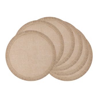 Farmhouse Placemats Set of 6 Round Mats for Dining Table Decor Indoor Kitchen Table Mat 15x15 inch