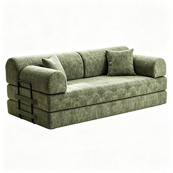 6-in-1 multifunctional sofa, Bouclé Upholstered Convertible Sofa