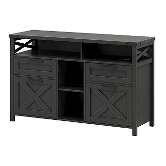 Vabches Farmhouse Filing Cabinet with 4 Drawers and Open Storage