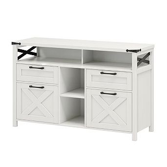 4-Drawer Filing Cabinet with Adjustable Shelf & Open Side Storage, Home Office
