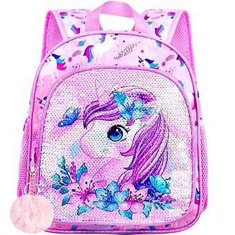 Unicorn Sequin Toddler Backpack, Preschool & Kindergarten Bag