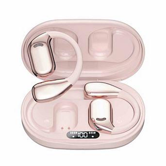 Open-back Bluetooth wireless ear hook headphones with Ergonomic Earhook Ear Buds,Led Power Display