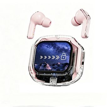 Touch Screen Wireless Earbuds,Transparent Charging Case,ENC Call Noise Canceling, 5 Colors