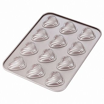 12-Cavity easy-release Heart-Shaped Madeleine Mold Cake Pan for Oven Baking Bakeware