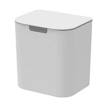 OU 1.3 Gal Wall Mounted Bathroom Trash Can - Self Adhesive Bin with Lid and Removable Bag Ring