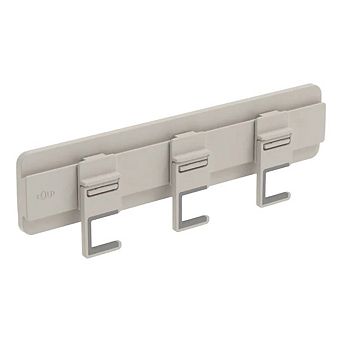 OU Wall Mounted Broom and Mop Holder - Self Adhesive Rack with 3 Anti Slip Hooks for Kitchen