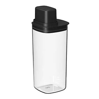 OU 6 cup Clear Plastic Airtight Food Storage Container with Measuring Cup Lid for Dry Goods