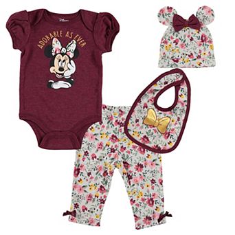 Disney's Minnie Mouse 4 pc Bodysuit and Pants Set with Accessories