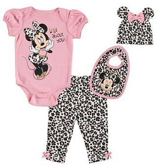 Disney's Minnie Mouse 4 pc Bodysuit and Pants Set with Accessories