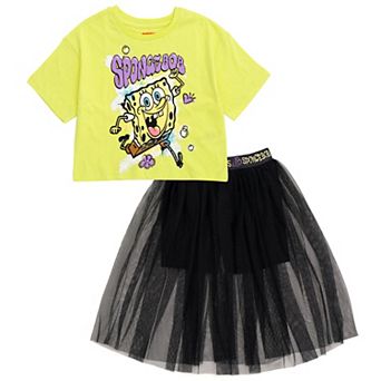SpongeBob SquarePants Cropped Tee and Tulle Skort Set