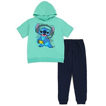 Disney's Lilo & Stitch 2 pc Hooded Tee and Fleece Pants Set