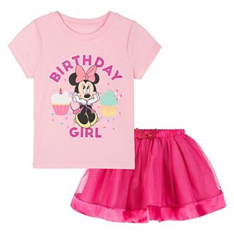 Disney's Minnie Mouse 2 pc Short Sleeve T-Shirt and Skirt Set