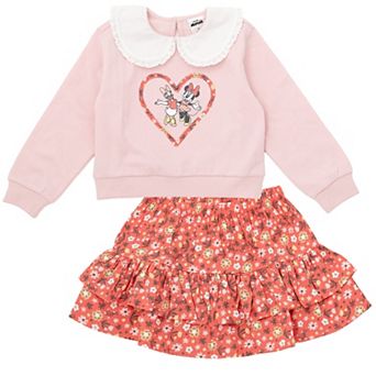 Disney's Minnie Mouse 2 pc Sweatshirt and Skirt Set