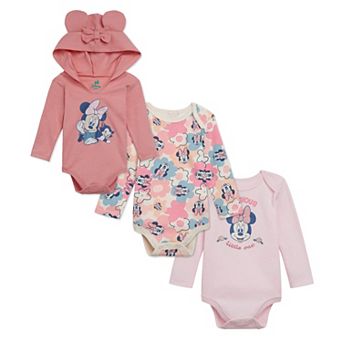 Disney's Minnie Mouse 3-Pack Long Sleeve Bodysuits
