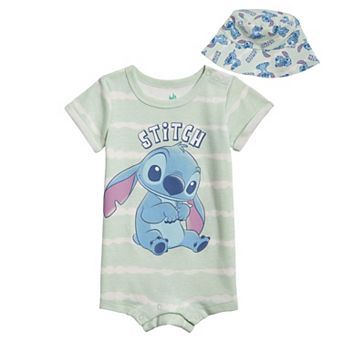 Disney's Lilo & Stitch 2 pc Romper and Bucket Hat Set