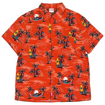 Marvel Spider-Man Button Front Hawaiian Shirt