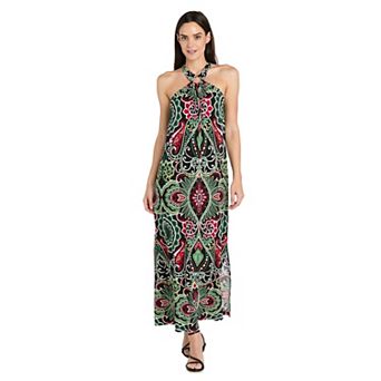 Women's R&M Richards O-Ring Halter Printed Maxi Dress