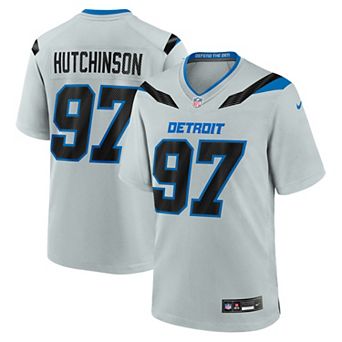 Men's Nike Aidan Hutchinson Silver Detroit Lions 2026 Rivalries Collection Game Jersey
