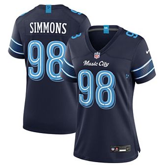 Women's Nike Jeffery Simmons Navy Tennessee Titans 2026 Rivalries Collection Game Jersey