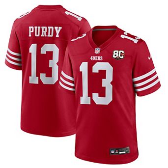 Men's Nike Brock Purdy Scarlet San Francisco 49ers 80th Anniversary Game Jersey