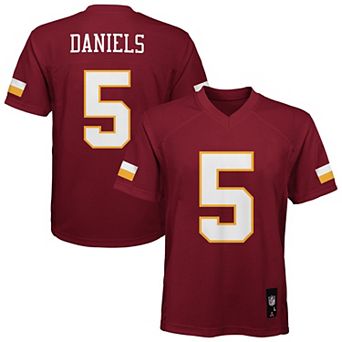 Youth Outerstuff Jayden Daniels Burgundy Washington Commanders Team Replica Jersey