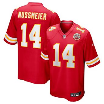 Men's Nike Garrett Nussmeier Red Kansas City Chiefs Game Jersey