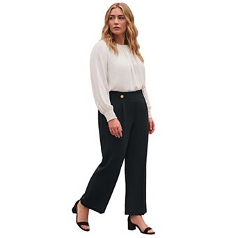 Avenue Women's Plus Size Cool Hand Wide Leg Trouser