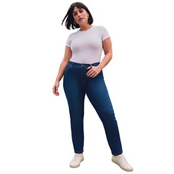 Avenue Women's Plus Size Butter Denim Curvy Straight Leg Jean