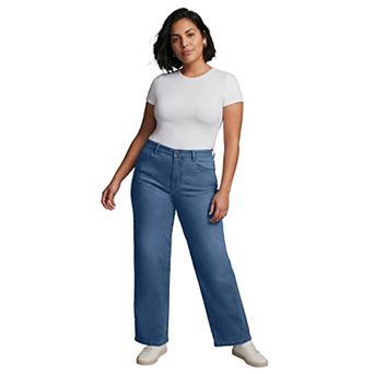 Avenue Women's Plus Size Butter Denim Wide Leg Jean