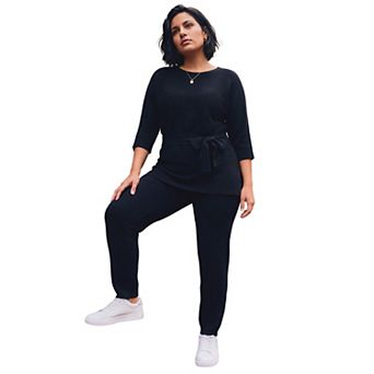Avenue Women's Plus Size Sweater Knit Straight Leg Pant