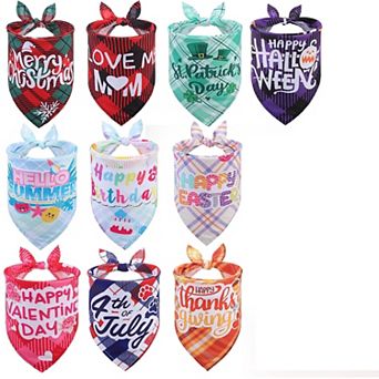 Holiday Dog Bandanas 10 Pack