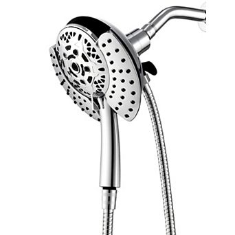 Handheld High Pressure Rain Shower 59 Inch Rotatable Stainless Steel Hose Trim System 10 Settings