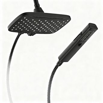 High-Mounted Shower Head, 7 Spray Modes Handheld Dual Rain Shower Head