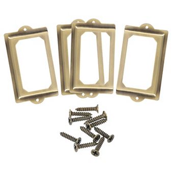 4 pc Metal Label Holders, File Name Card Tag Holder Frame for Drawer Cabinet Shelves