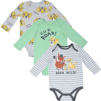 Disney's Lion King 3-Pack Long Sleeve Bodysuits