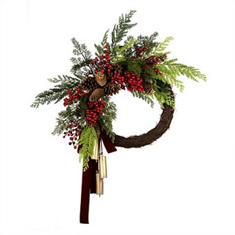 24 in Christmas Joy Chimes Wreath