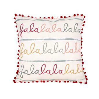 18 in HGTV Falalalalala Embroidered Pillow