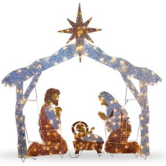 72 in Nativity Scene with LED Lights