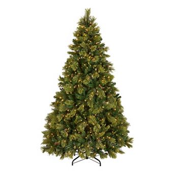 7' Carolina Pine Hinged Tree with 62 Flocked Cones and 700 Clear Lights-UL -1147 Tips